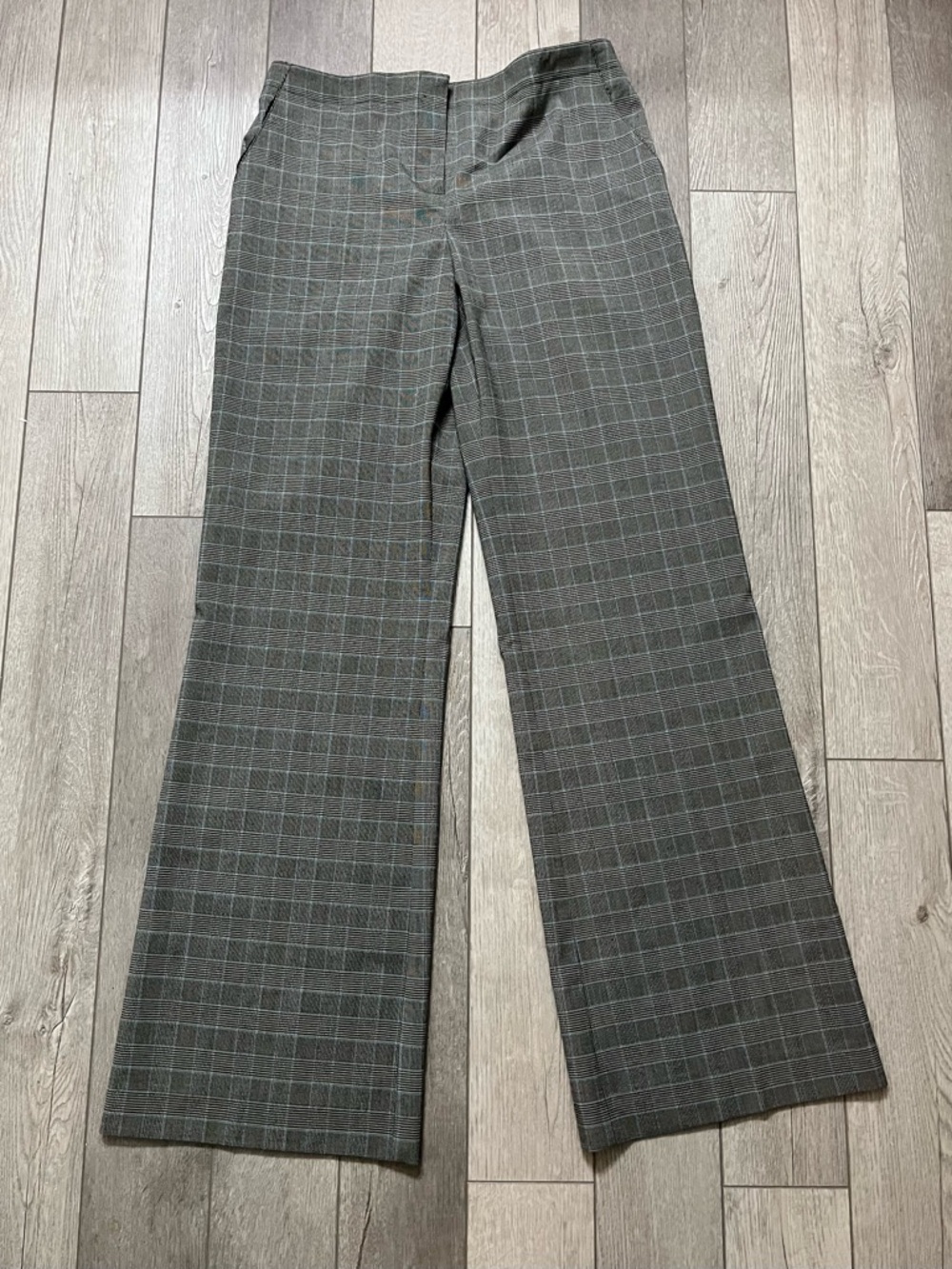 Spiegel Vintage Gray Plaid Wide-Leg Trousers Size 4 Regular